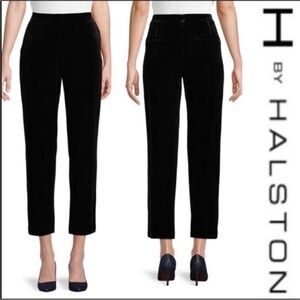 NWT H Halston Velvet Pants - Black